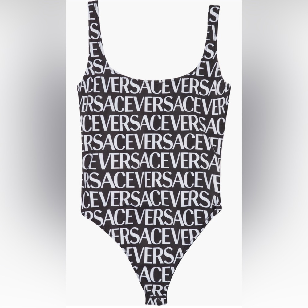 Versace Logo One-Piece Swimsuit, Size 1 fit 2 US, $575 - Picture 7 of 14